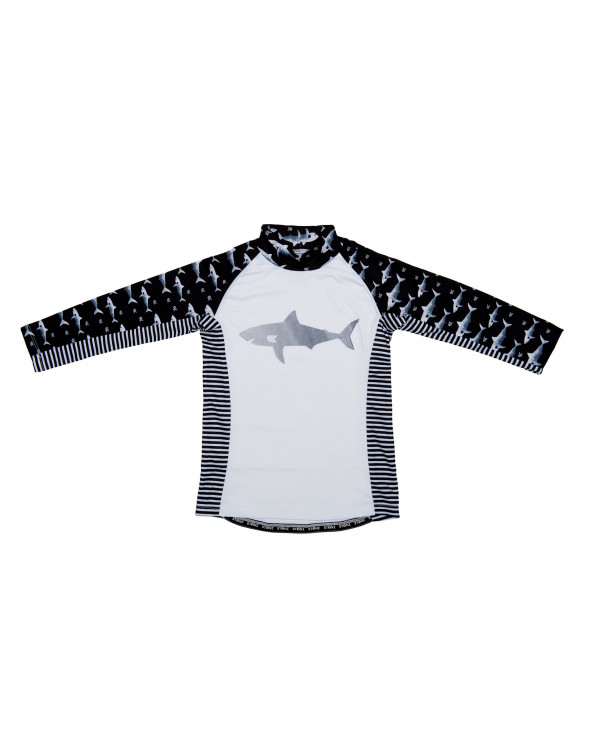 Koszulka plażowo-kąpielowa z filtrem UPF 50 - Black Shark | Stonz | stonzwear.pl