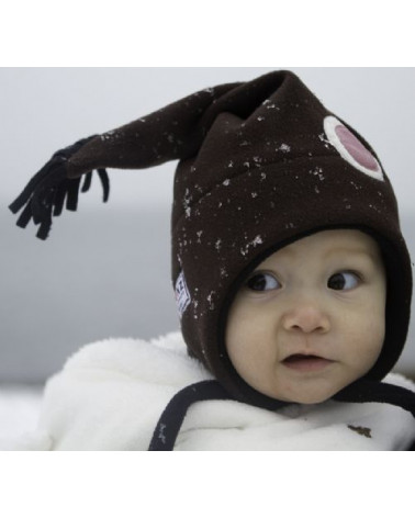 Spiczasta czapka zimowa - Polka Dot Brown Czapki Stonz